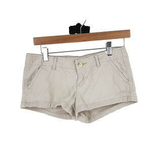 VTG Y2K Hollister Micro Mini Booty Chino Shorts Size 1/25 Ultra Low Preppy 90s